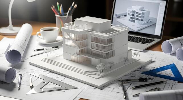 modern-house-architectural-model-blueprint-and-laptop-design-concept-photo (1)